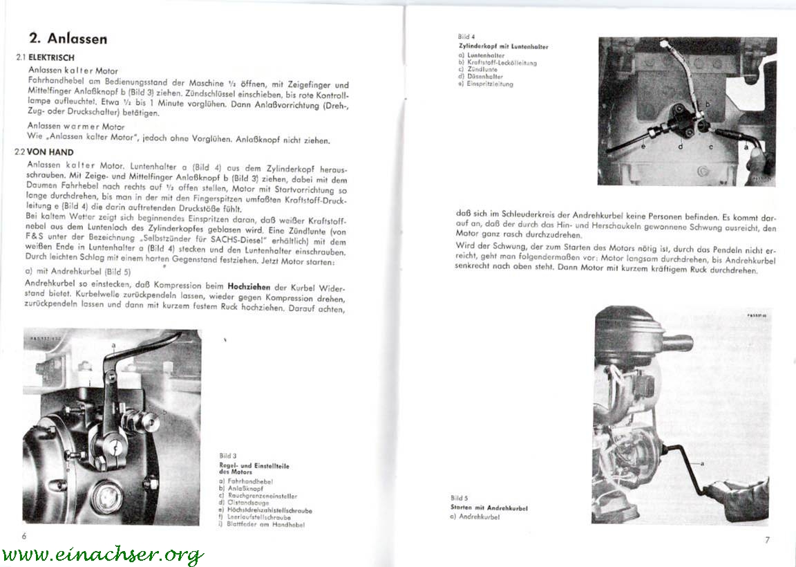 Sachs Diesel 600 L Handbuch